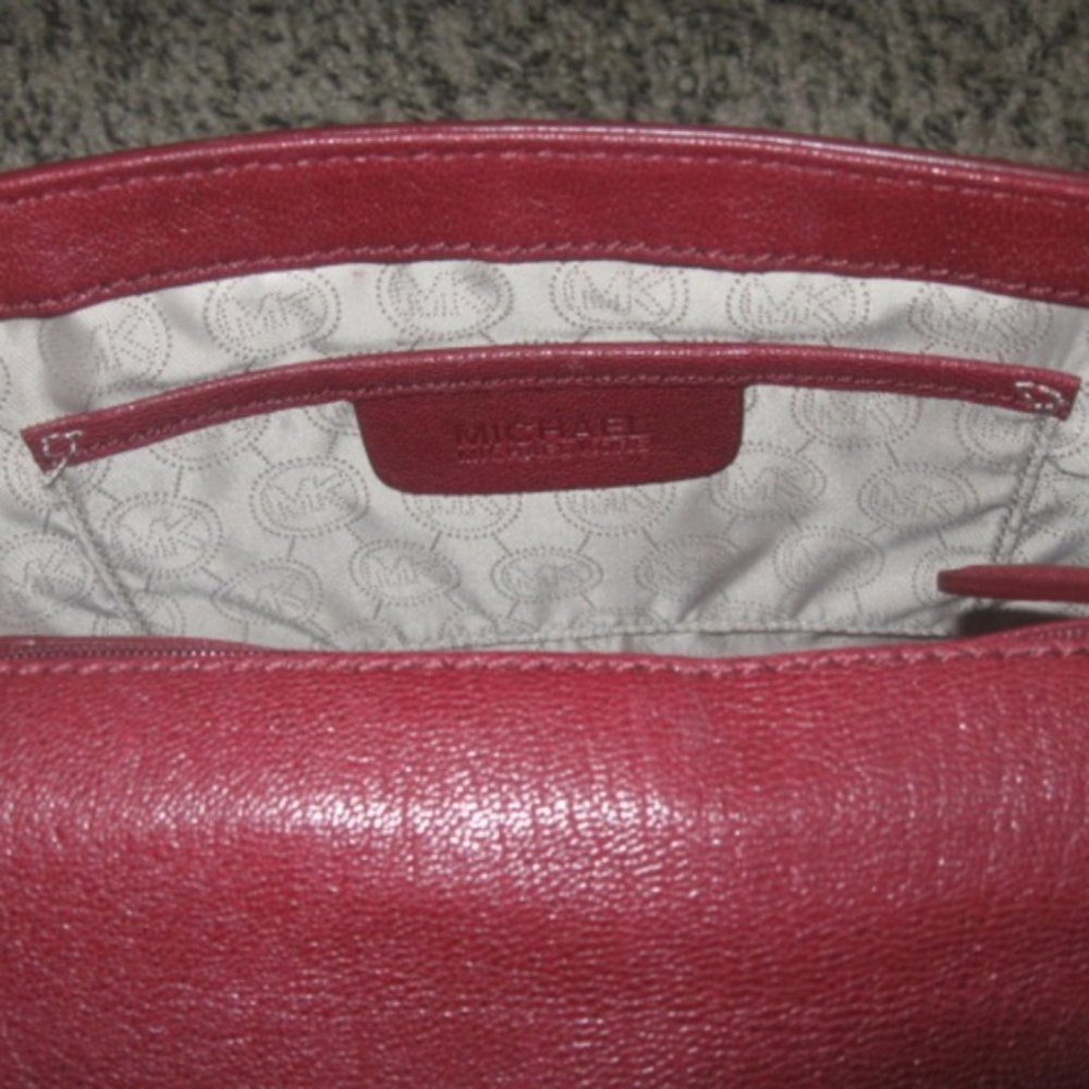 Michael Kors Red Leather Shoulder Bag - Picture 3 of 5